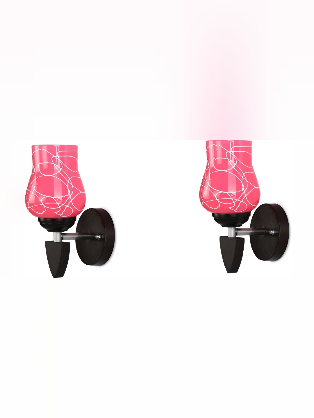 

1ST TIME Pink & White Printed Glass Traditional Wall Lamp