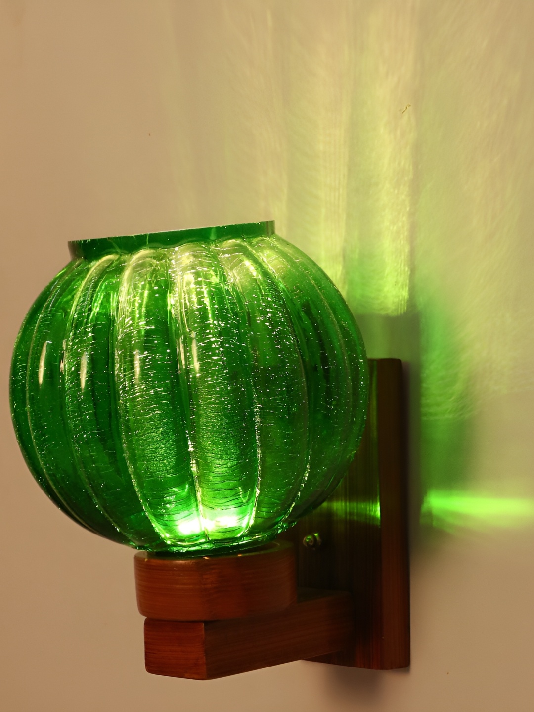 

1ST TIME Green & Brown Glass Contemporary Spherical Shaped Wall Lamp