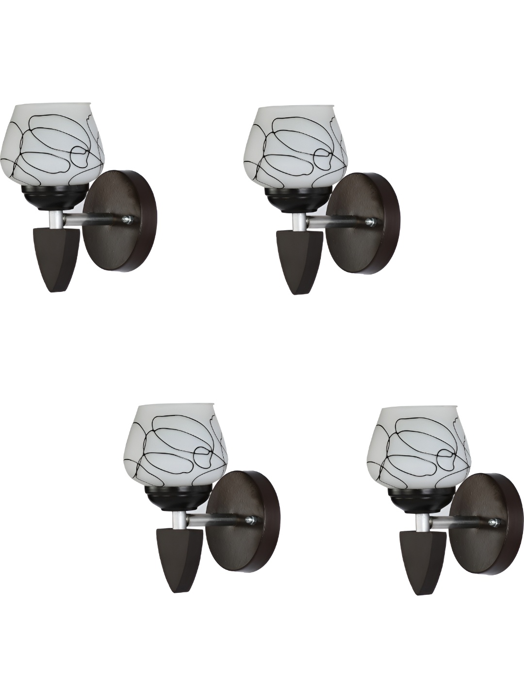 

1ST TIME Black & White Textured Glass Traditional Wall Lamp