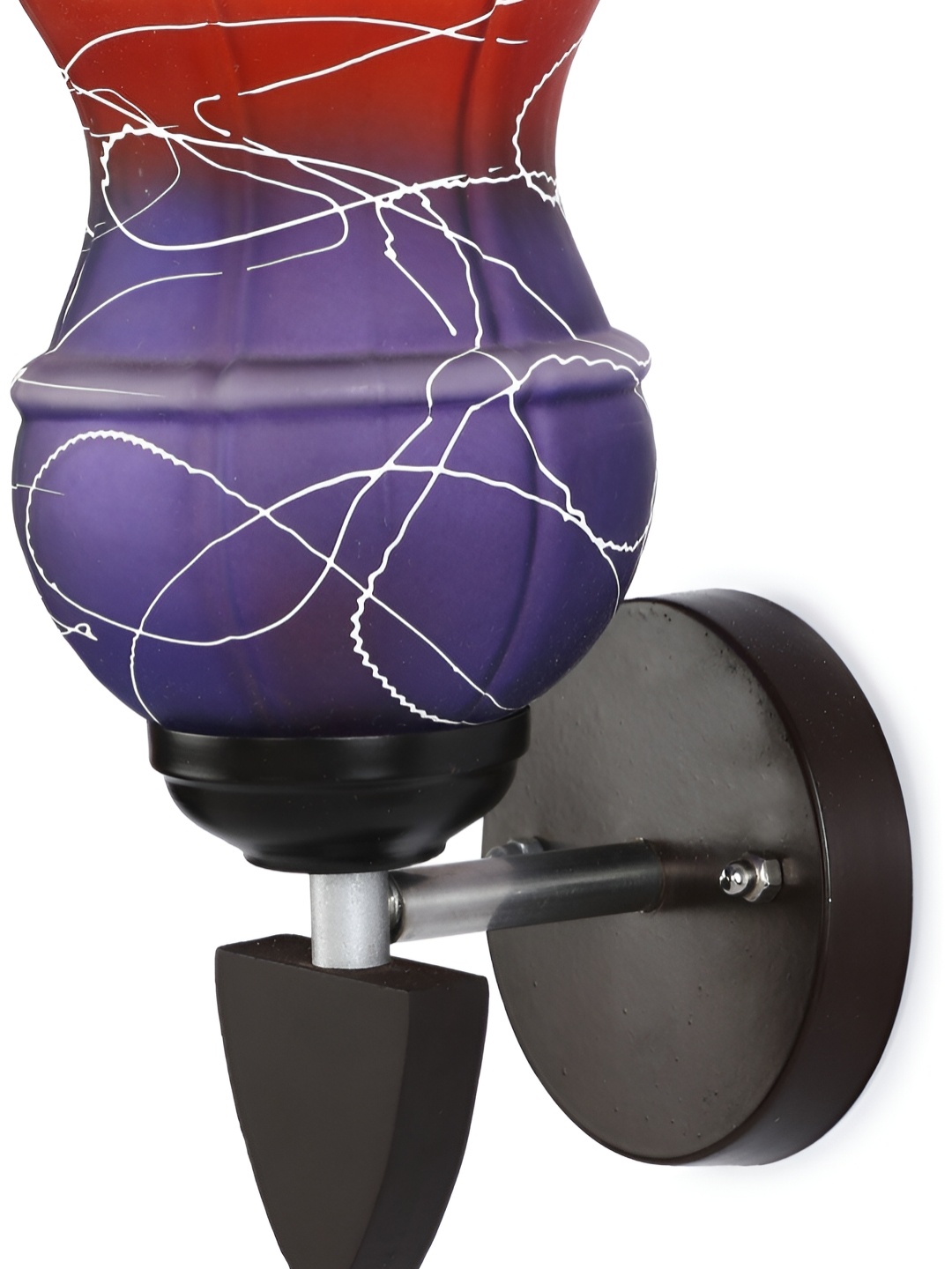 

1ST TIME Purple & Red Printed Glass Traditional Wall Lamp