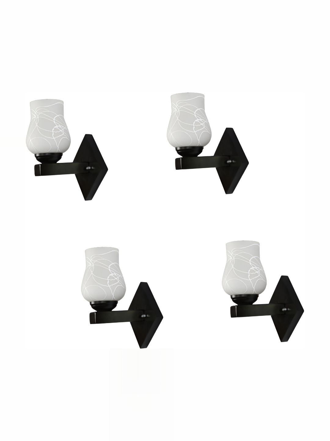 

1ST TIME White & Black Glass Traditional Rectangle Shaped Wall Lamp