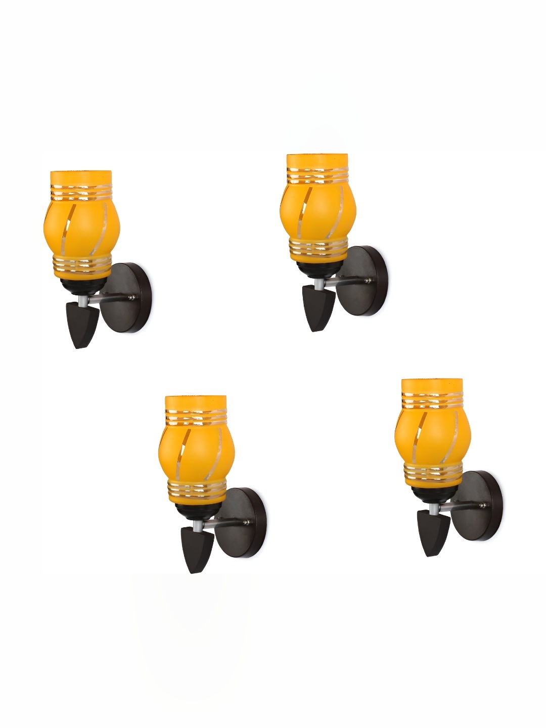 

1ST TIME Yellow & Black Textured Glass Traditional Wall Lamp
