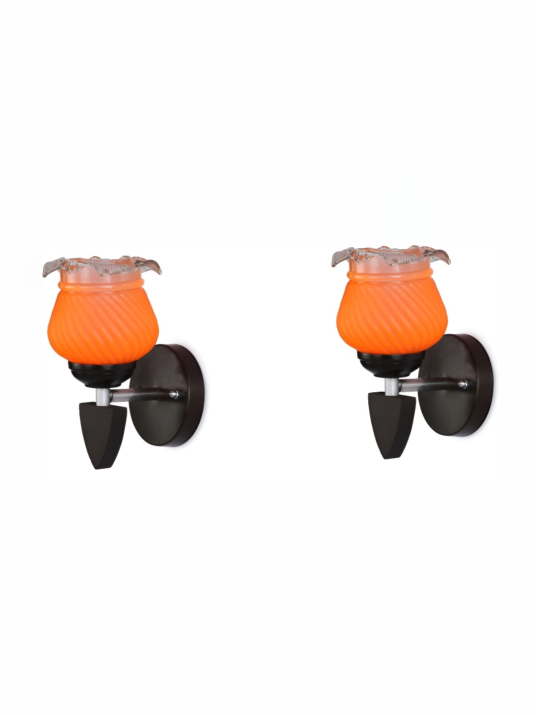 

1ST TIME Orange & Black Glass Traditional Rectangle Shaped Wall Lamp