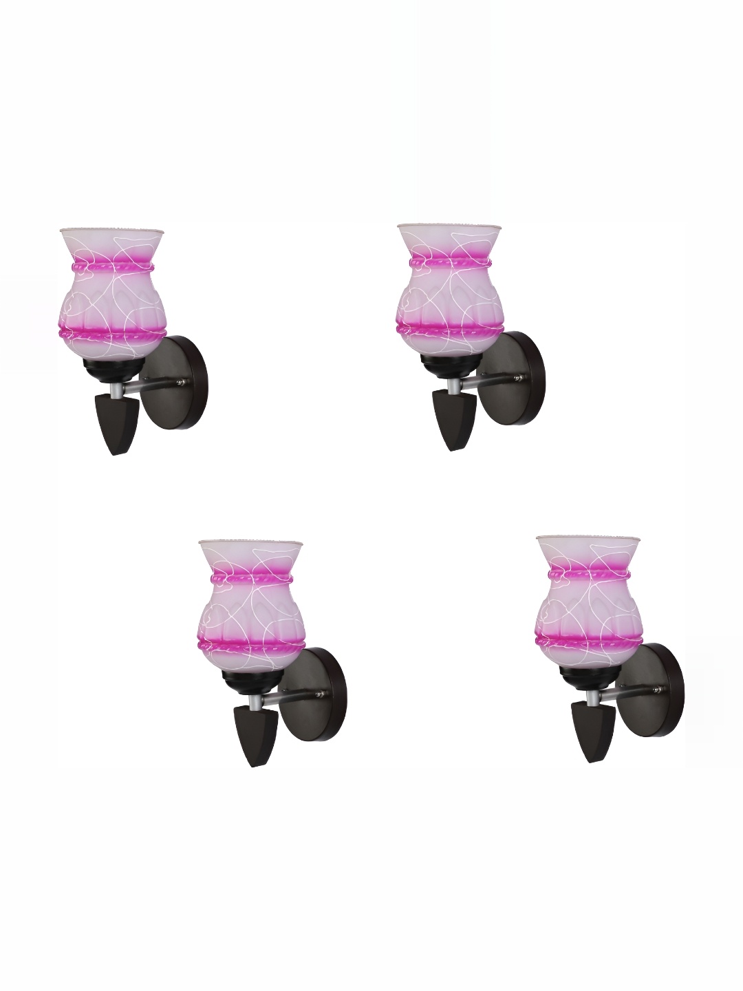 

1ST TIME Pink & Black Printed Glass Traditional Rectangle Shaped Wall Lamp