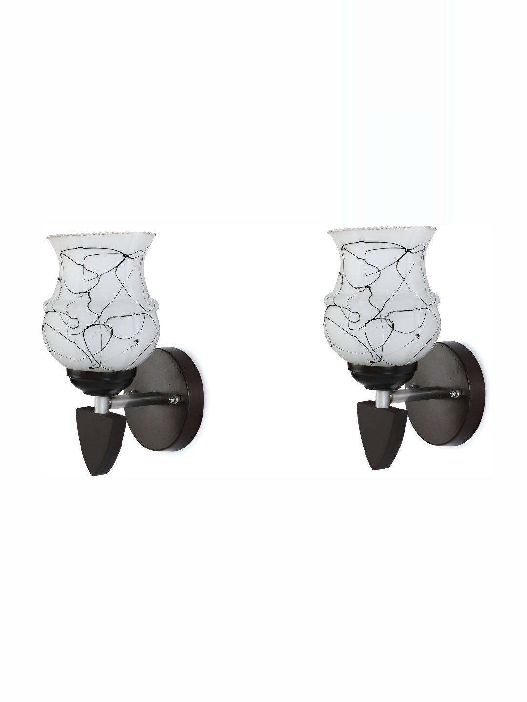 

1ST TIME Black & White Printed Glass Traditional Spherical Shaped Wall Lamp