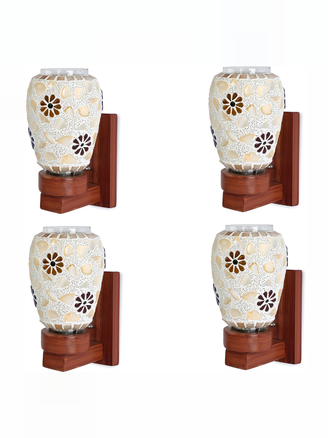 

1ST TIME White & Red Textured Glass Traditional Wall Lamp