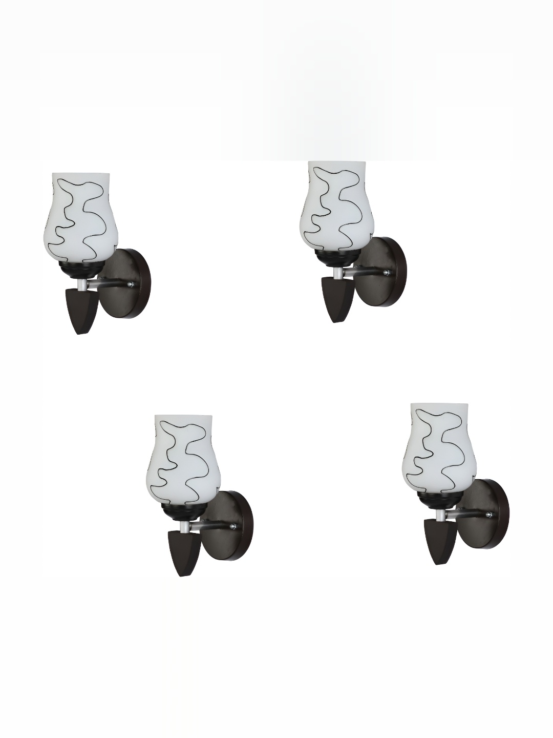 

1ST TIME White & Black Printed Glass Traditional Rectangle Shaped Wall Lamp