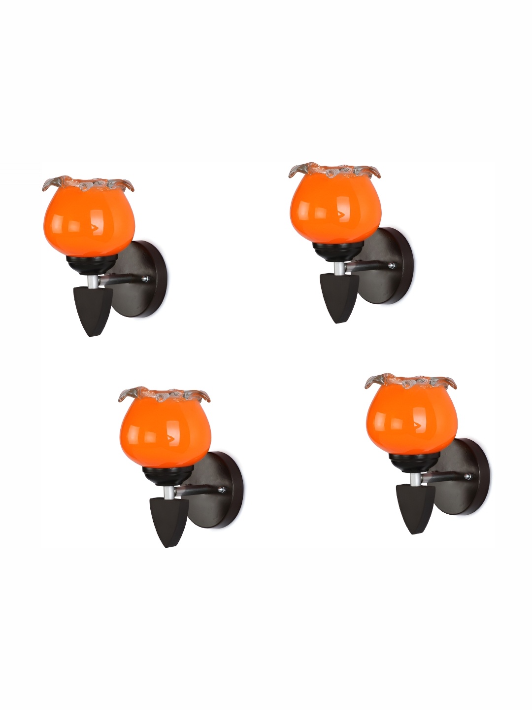 

1ST TIME Orange & Black Glass Traditional Cylinder Shaped Wall Lamp
