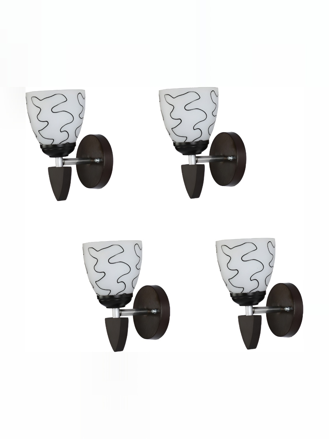 

1ST TIME Black & Black Printed Glass Traditional Cylinder Shaped Wall Lamp