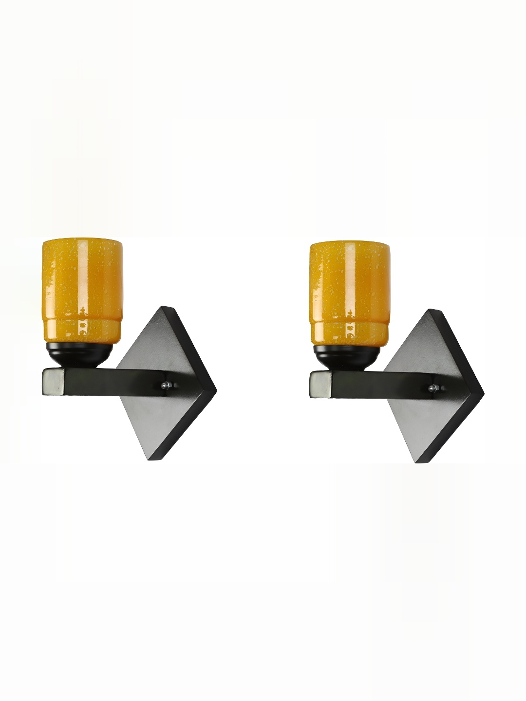 

1ST TIME Yellow & Black Glass Traditional Rectangle Shaped Wall Lamp