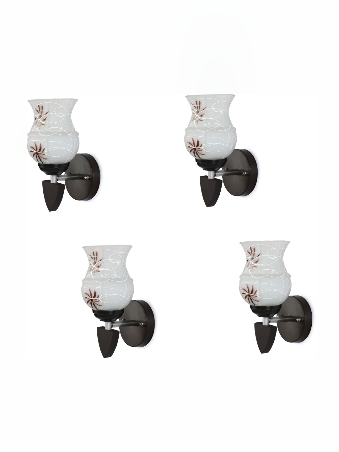 

1ST TIME White & Black Printed Glass Traditional Wall Lamp