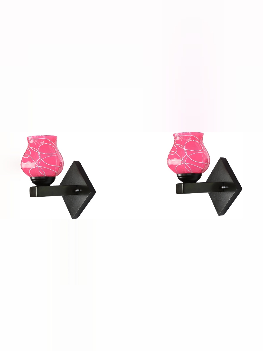 

1ST TIME Pink & White Printed Glass Traditional Wall Lamp