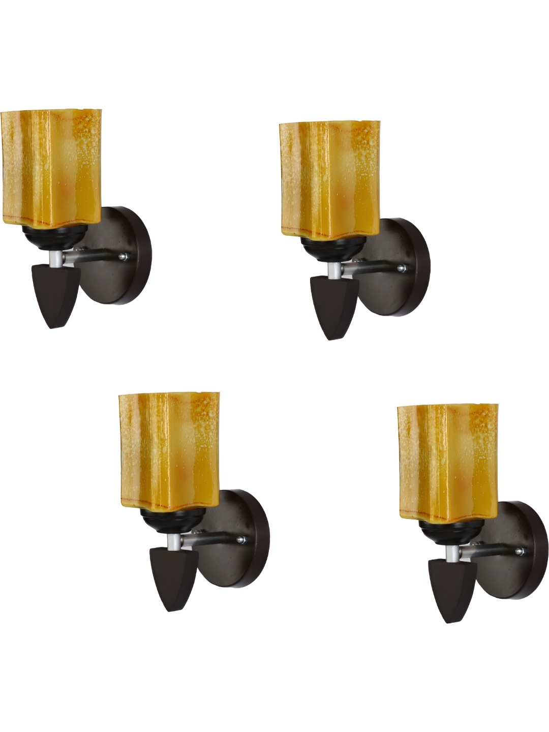 

1ST TIME Yellow & Black Printed Glass Traditional Wall Lamp