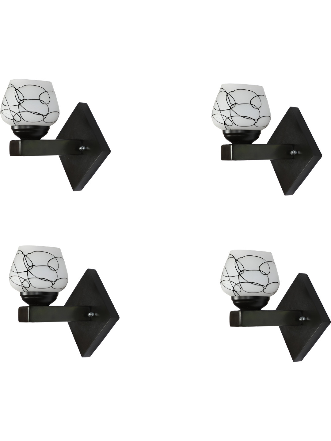 

1ST TIME Black & White Printed Glass Traditional Wall Lamp