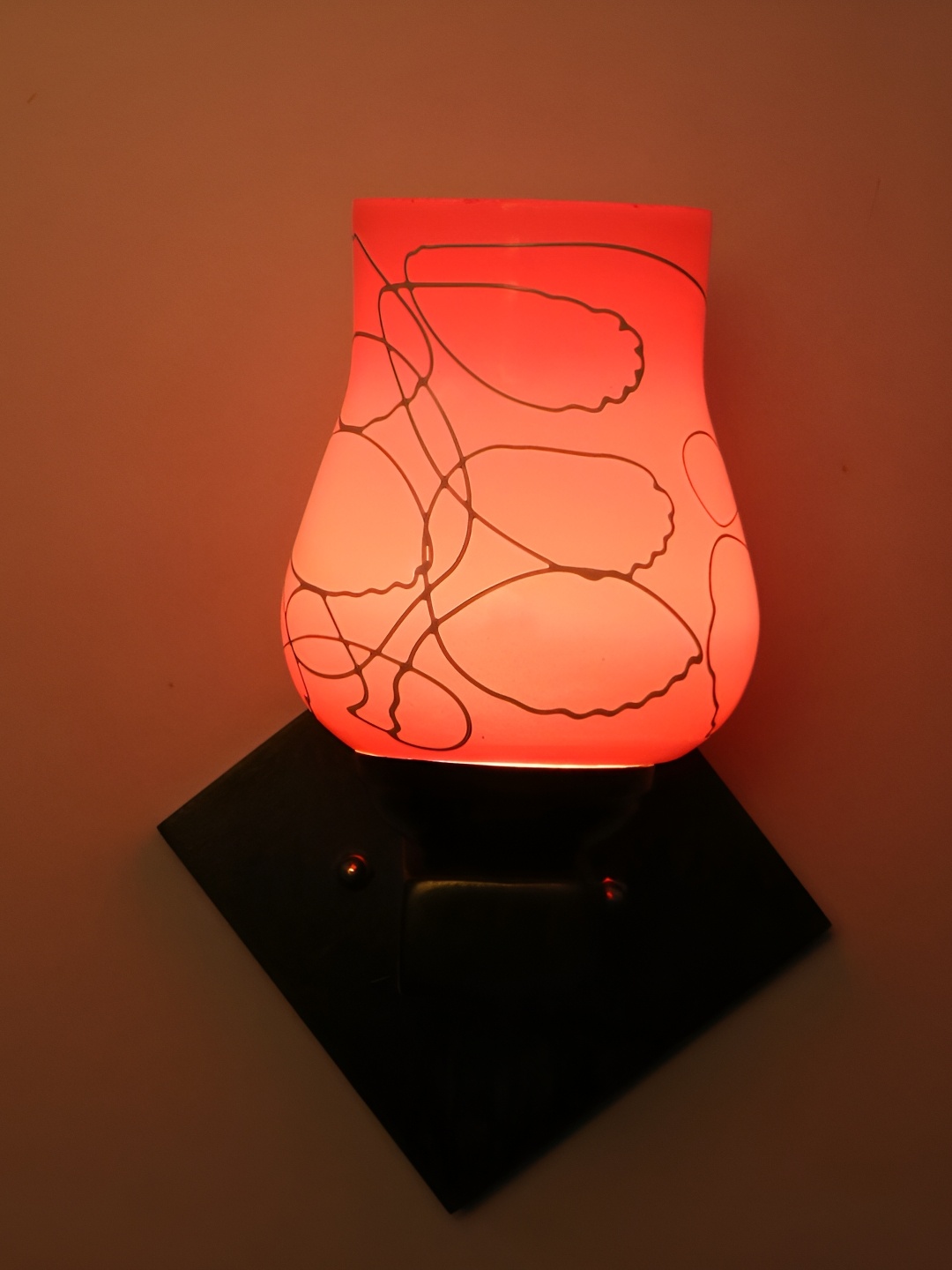 

1ST TIME Pink & White Printed Glass Traditional Rectangle Shaped Wall Lamp