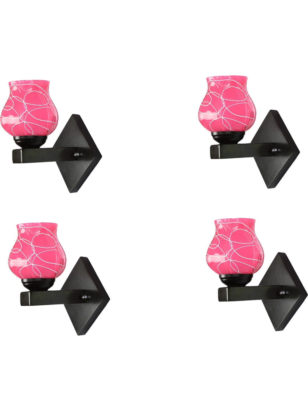 

1ST TIME Pink & Black Glass Contemporary Wall Lamp