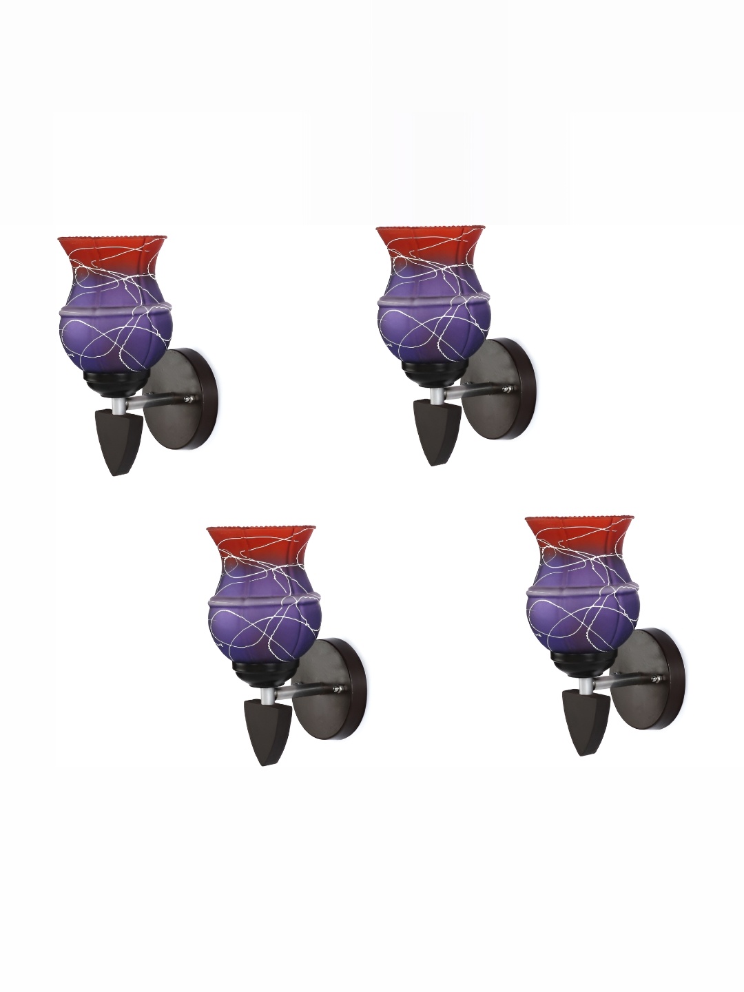 

1ST TIME Lavender & Red Colourblocked Glass Traditional Wall Lamp