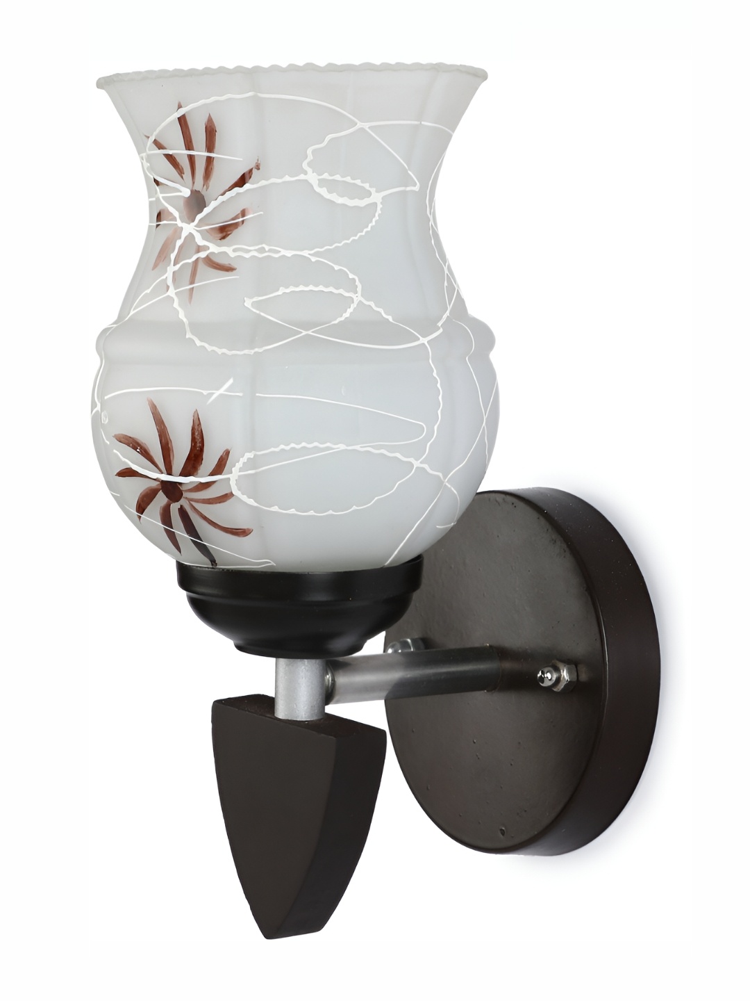 

1ST TIME White & Brown Textured Glass Contemporary Wall Lamp
