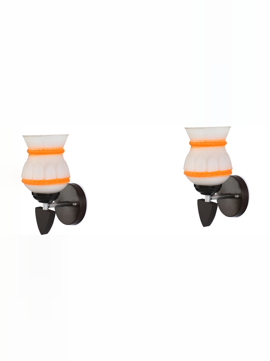 

1ST TIME Orange & White Printed Glass Traditional Wall Lamp