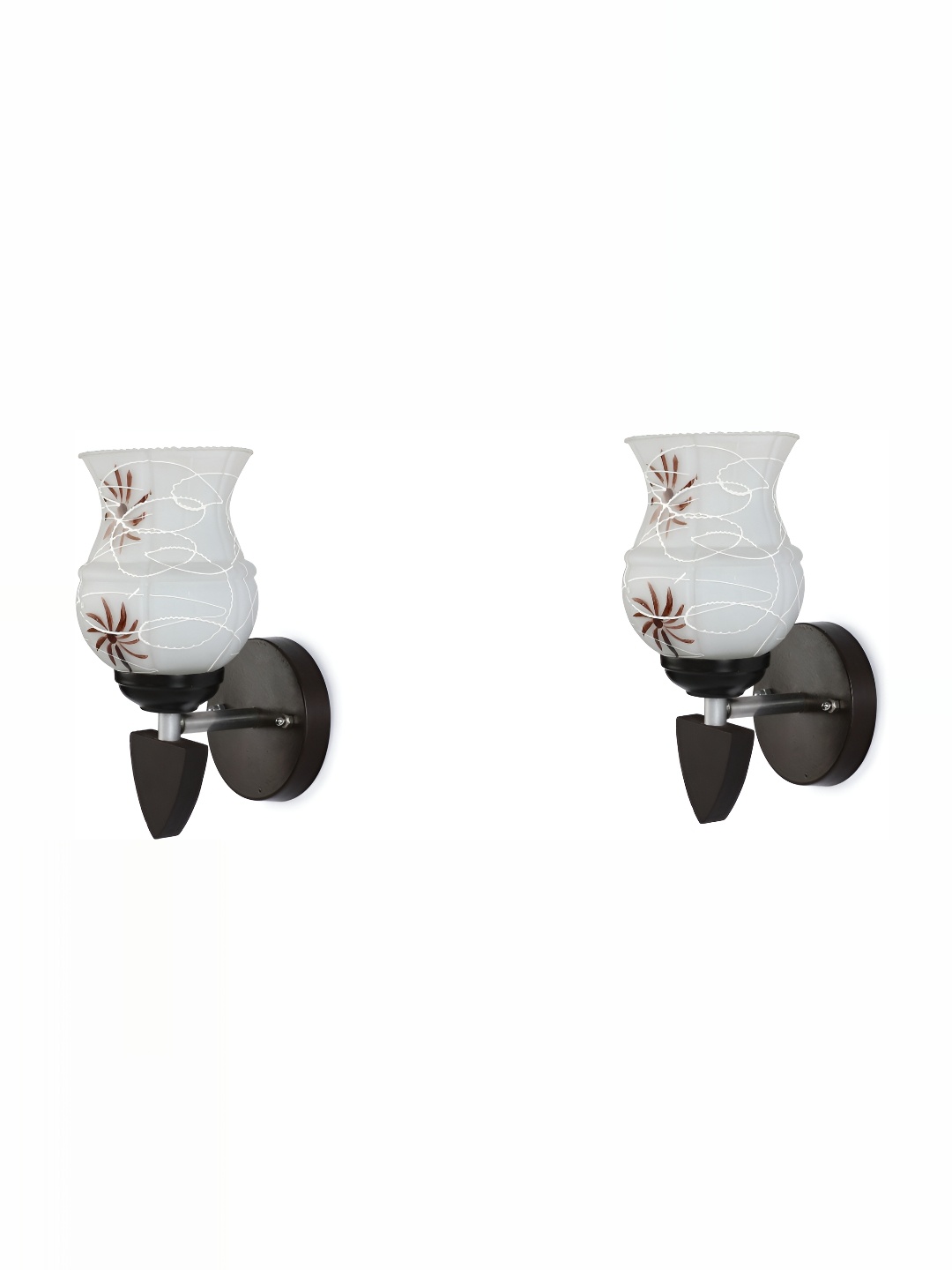 

1ST TIME White & Black Printed Glass Traditional Wall Lamp