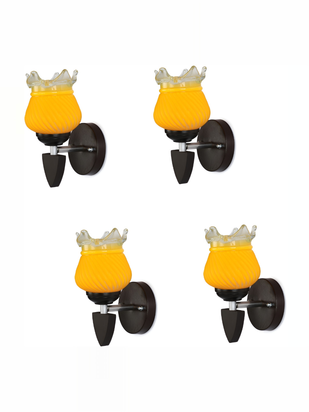 

1ST TIME Yellow & Black Textured Glass Traditional Wall Lamp