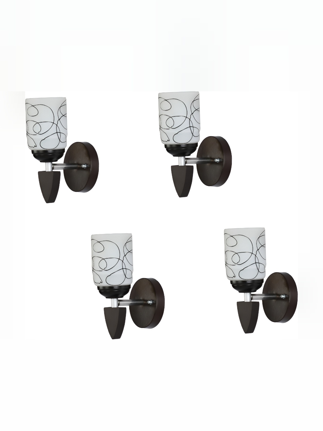 

1ST TIME Black & White Printed Glass Traditional Cylinder Shaped Wall Lamp