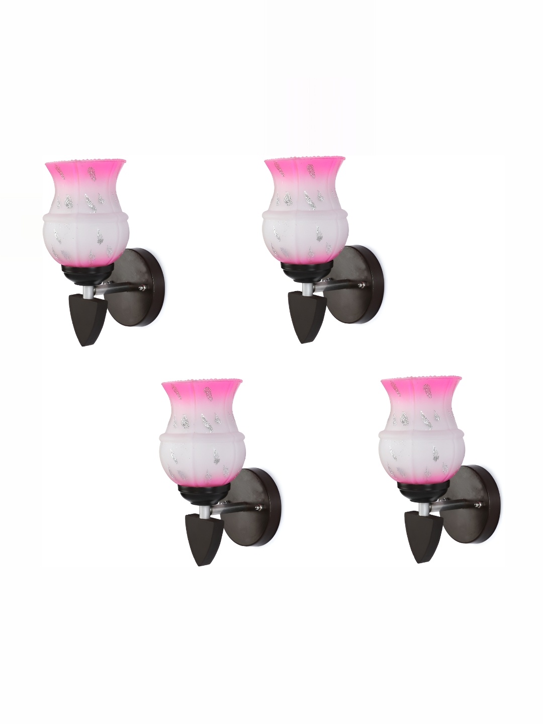 

1ST TIME Pink & White Textured Glass Traditional Wall Lamp