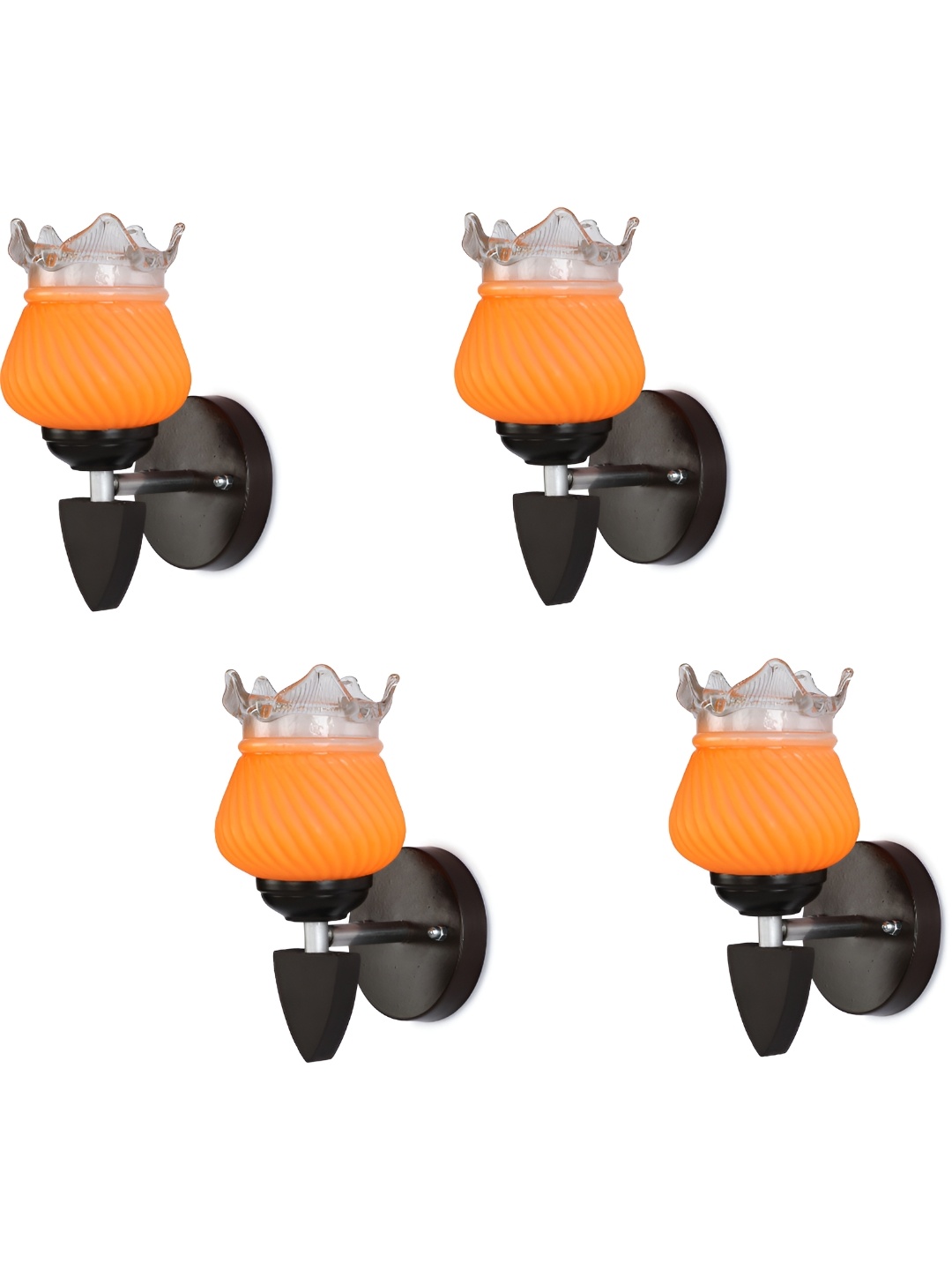 

1ST TIME Orange & Transparent Textured Glass Traditional Wall Lamp