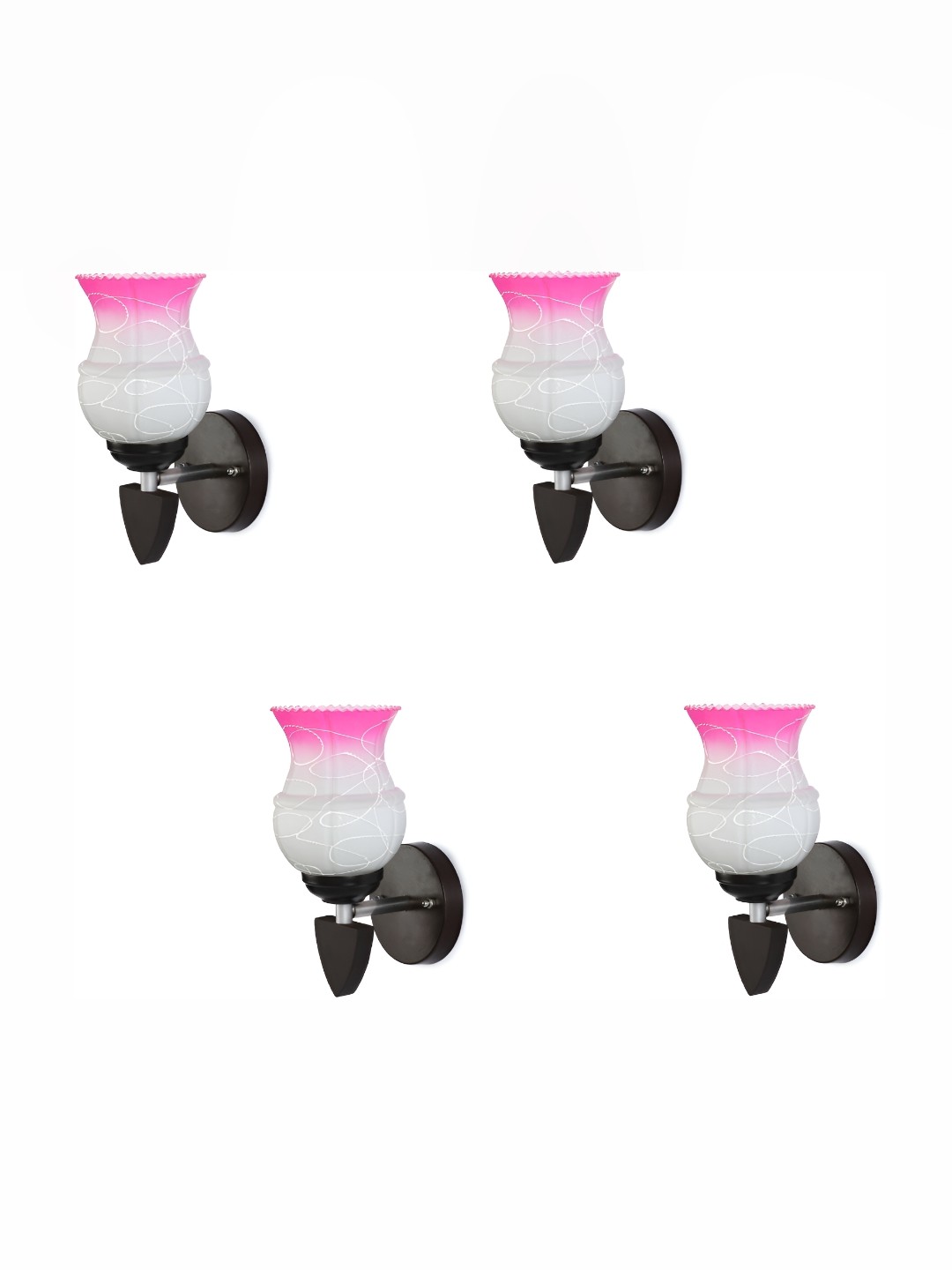 

1ST TIME Pink & White Printed Glass Traditional Wall Lamp