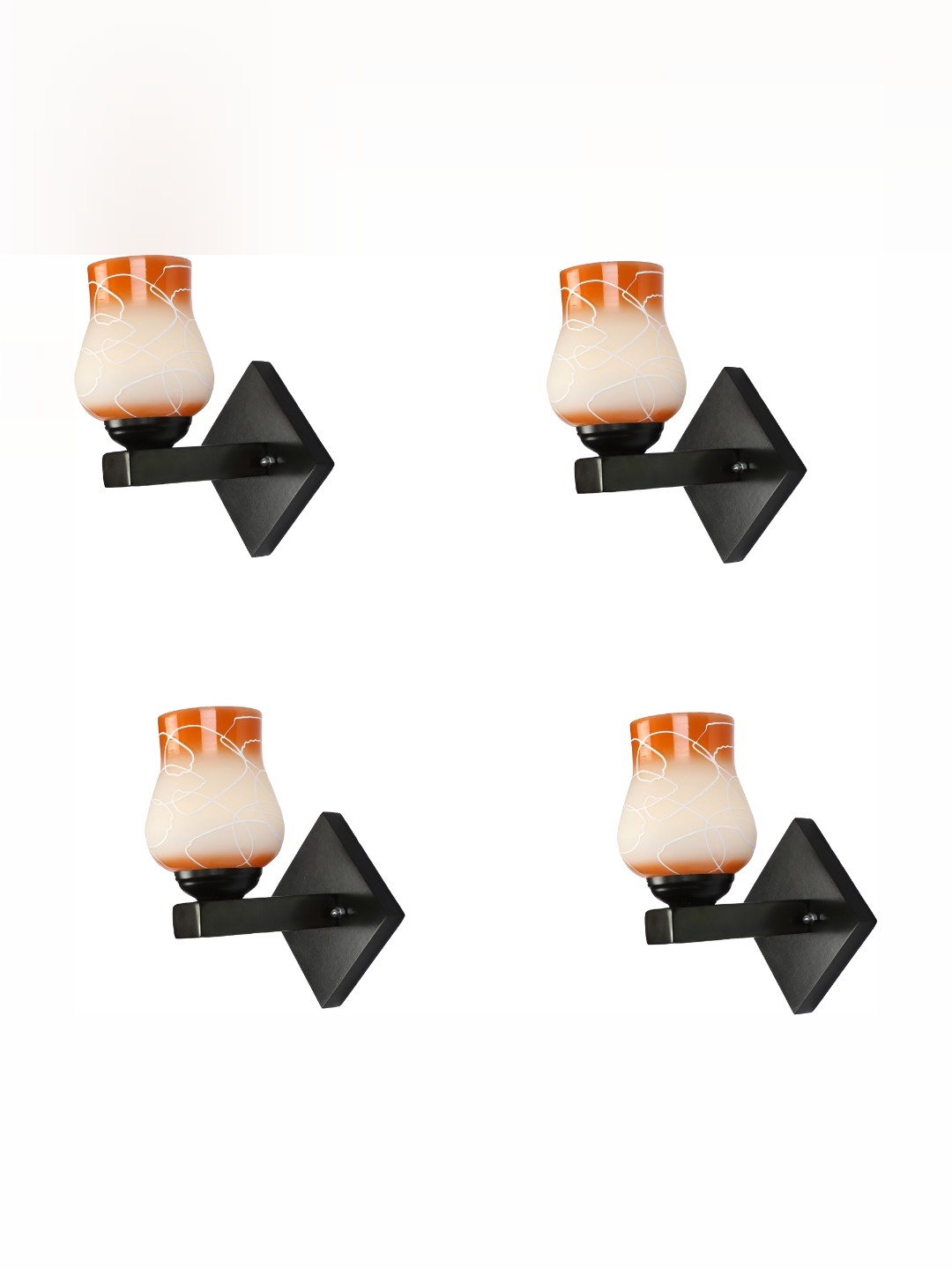 

1ST TIME White & Brown Printed Glass Traditional Wall Lamp