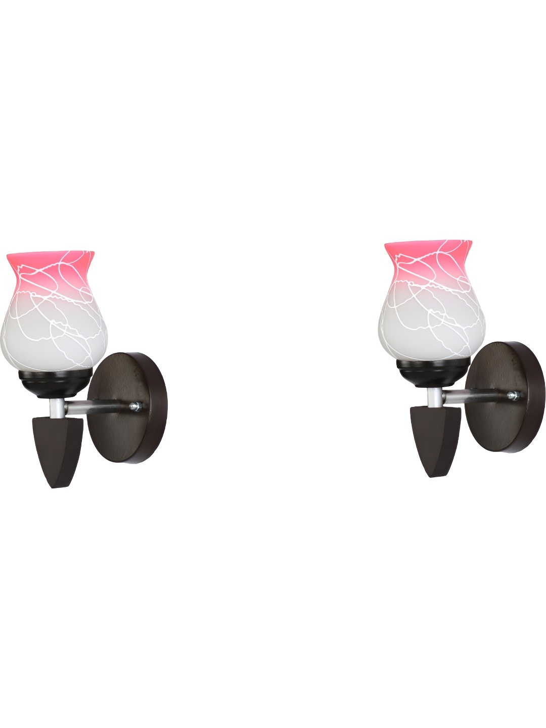 

1ST TIME Pink & White Printed Glass Traditional Wall Lamp