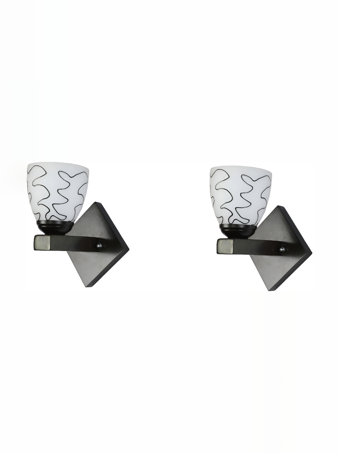 

1ST TIME Black & White Textured Glass Traditional Wall Lamp