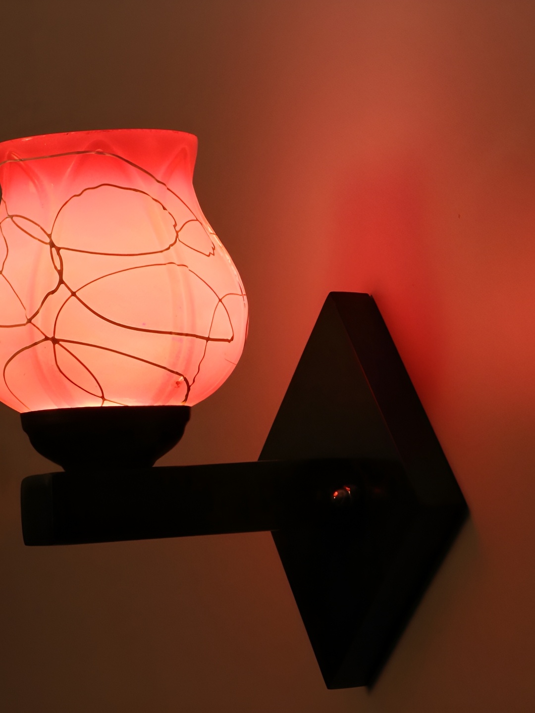

1ST TIME Pink & White Printed Glass Traditional Wall Lamp