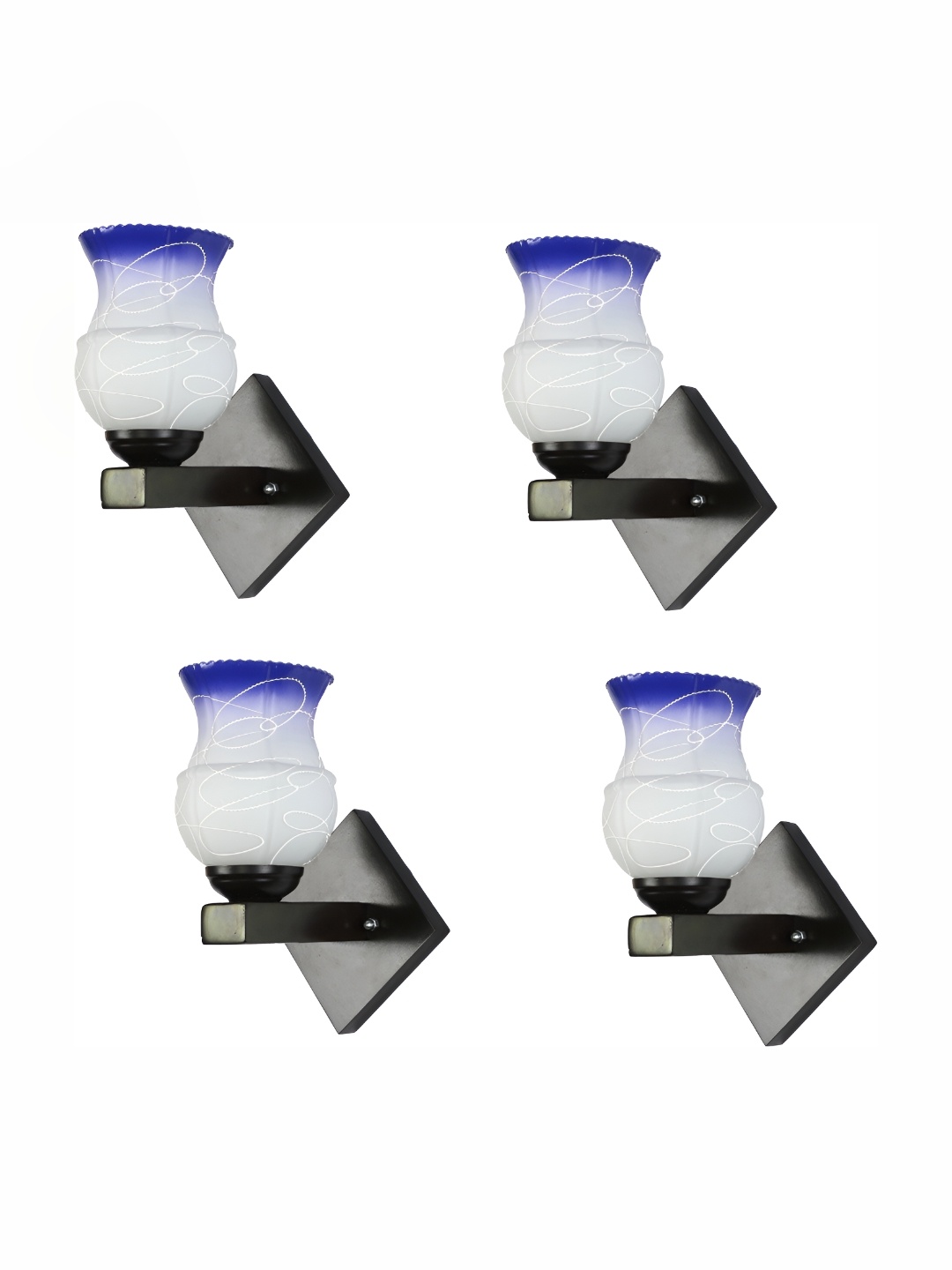 

1ST TIME White & Blue Colourblocked Glass Traditional Wall Lamp