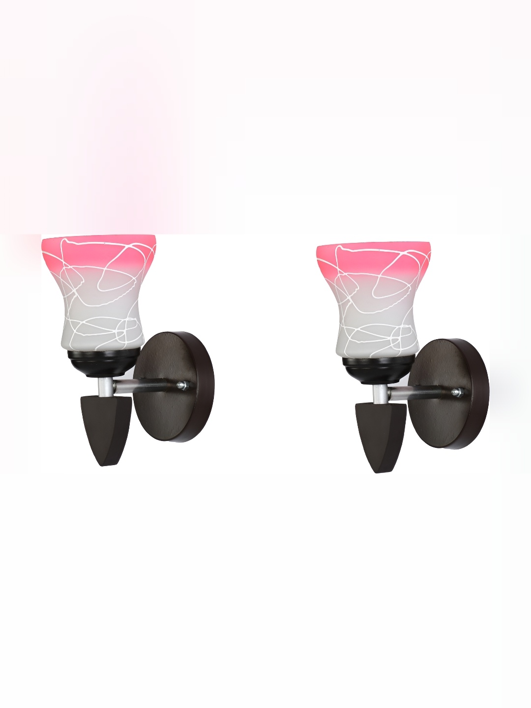 

1ST TIME Pink & White Textured Glass Traditional Wall Lamp