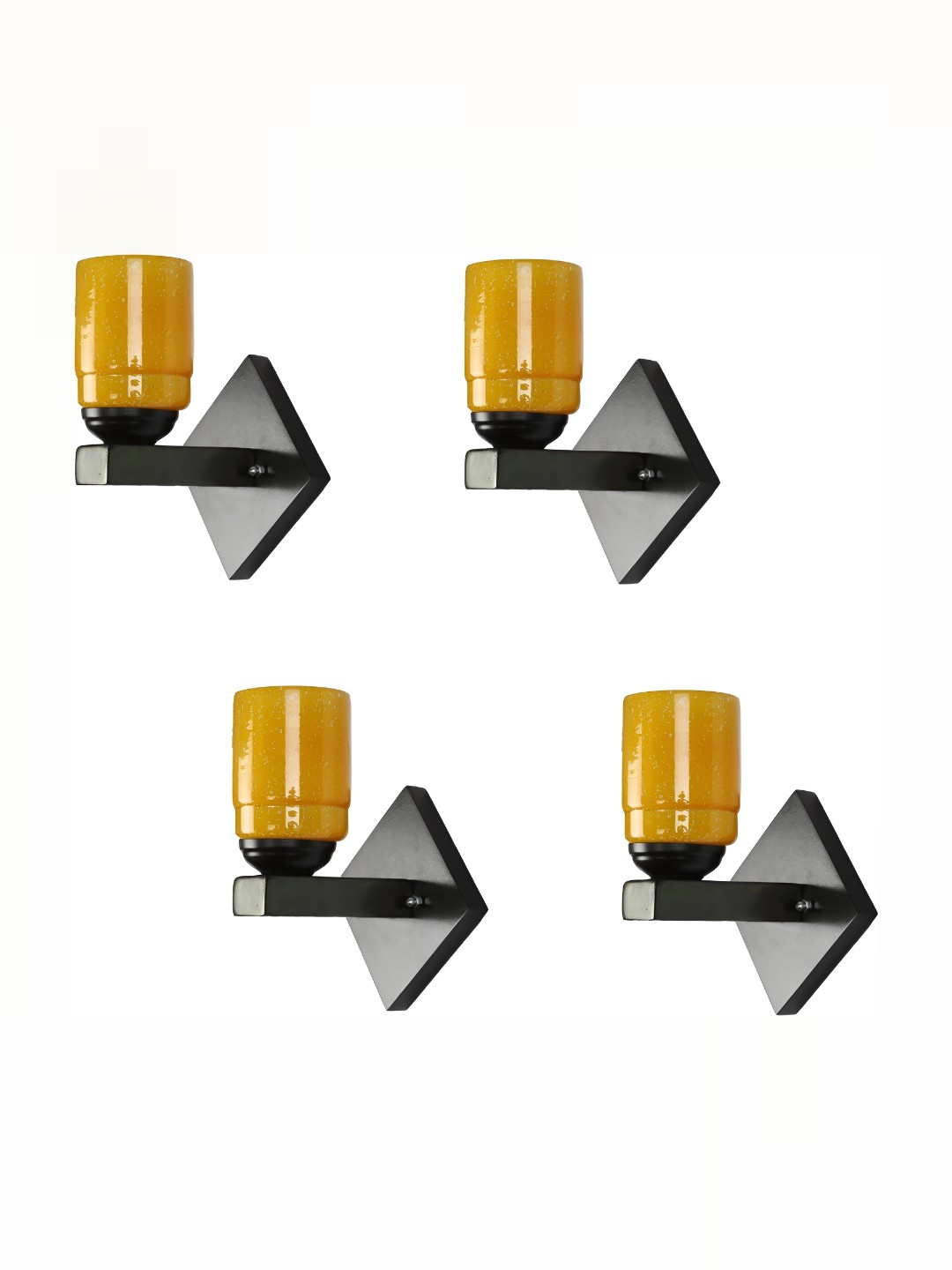 

1ST TIME Yellow Printed Glass Traditional Cylinder Shaped Wall Lamp