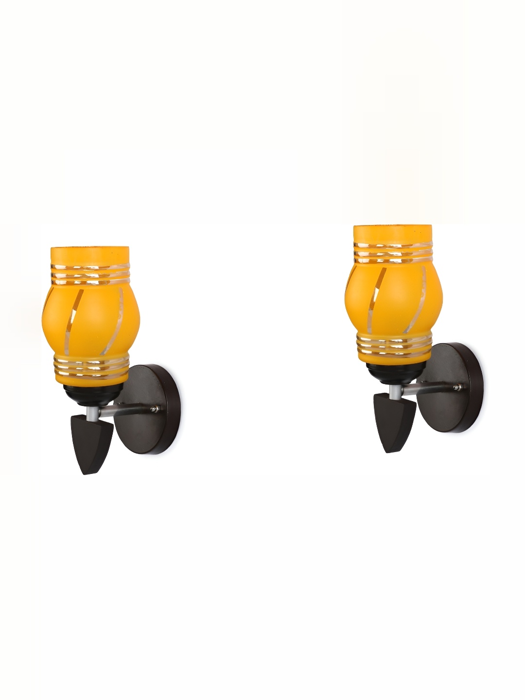 

1ST TIME Yellow & Black Colourblocked Glass Traditional Wall Lamp