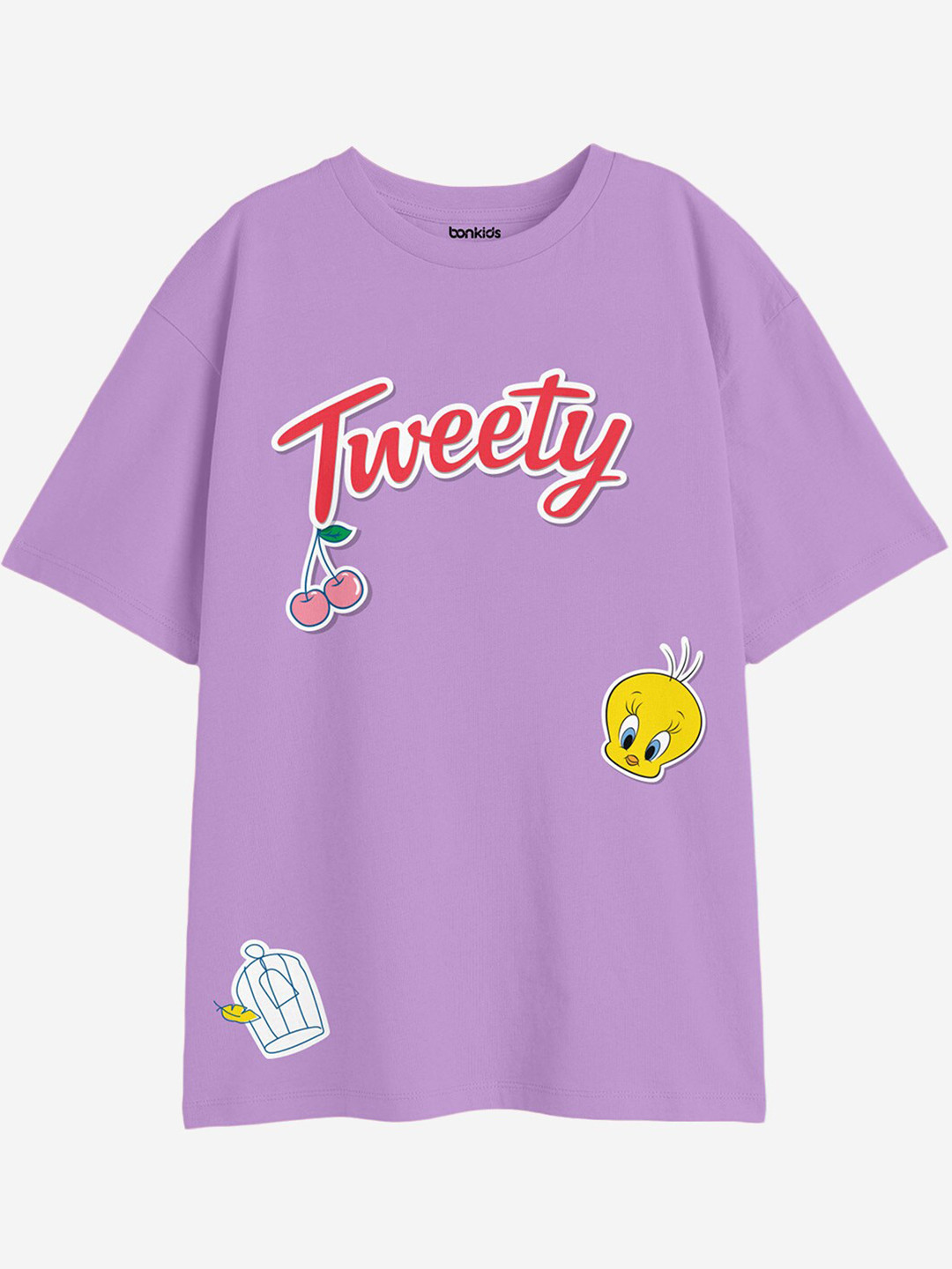 

BONKIDS Girls Graphic Printed Oversized T-shirt, Tan