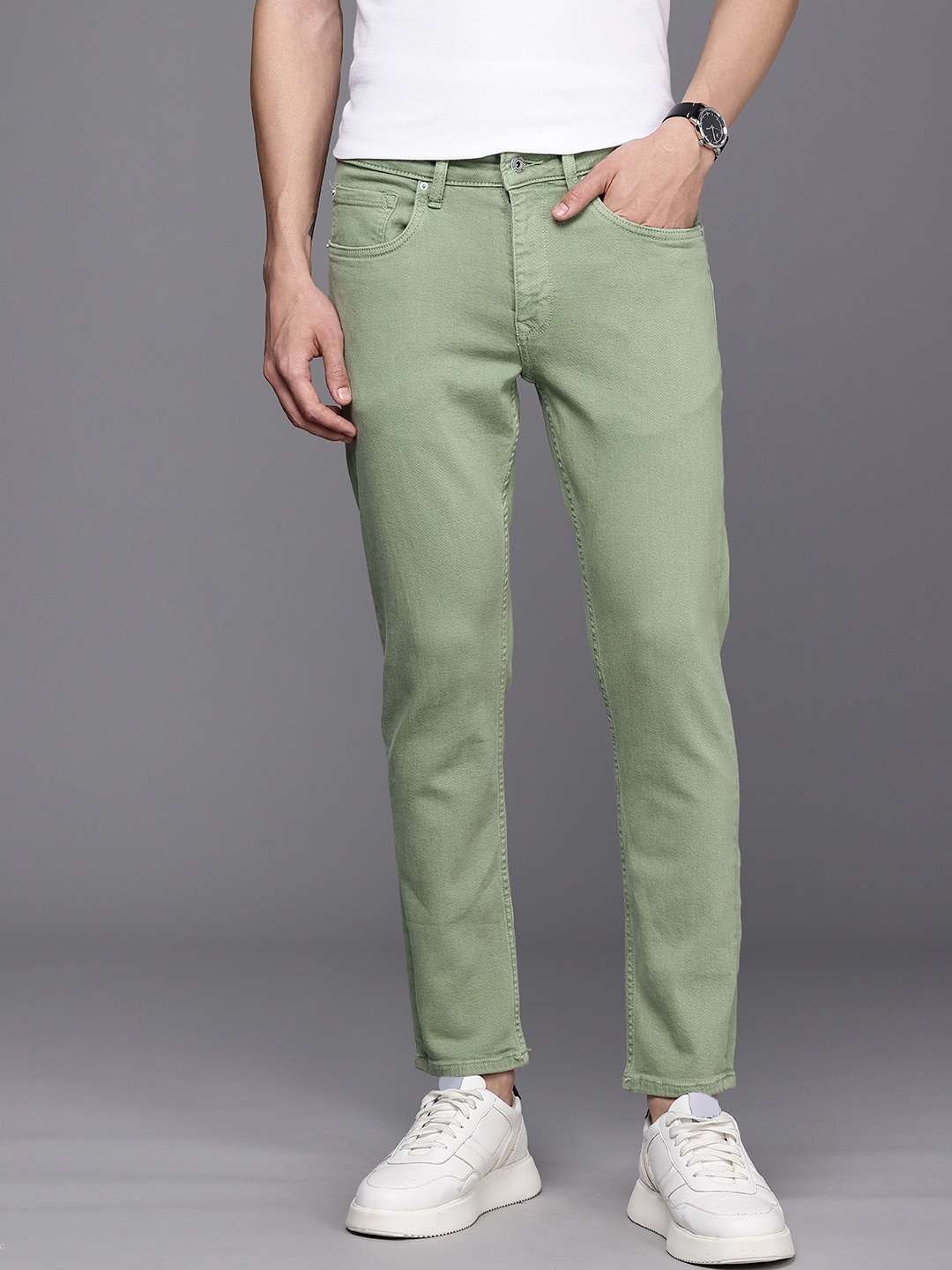 

Louis Philippe Jeans Men Smart Slim Fit Jeans, Green