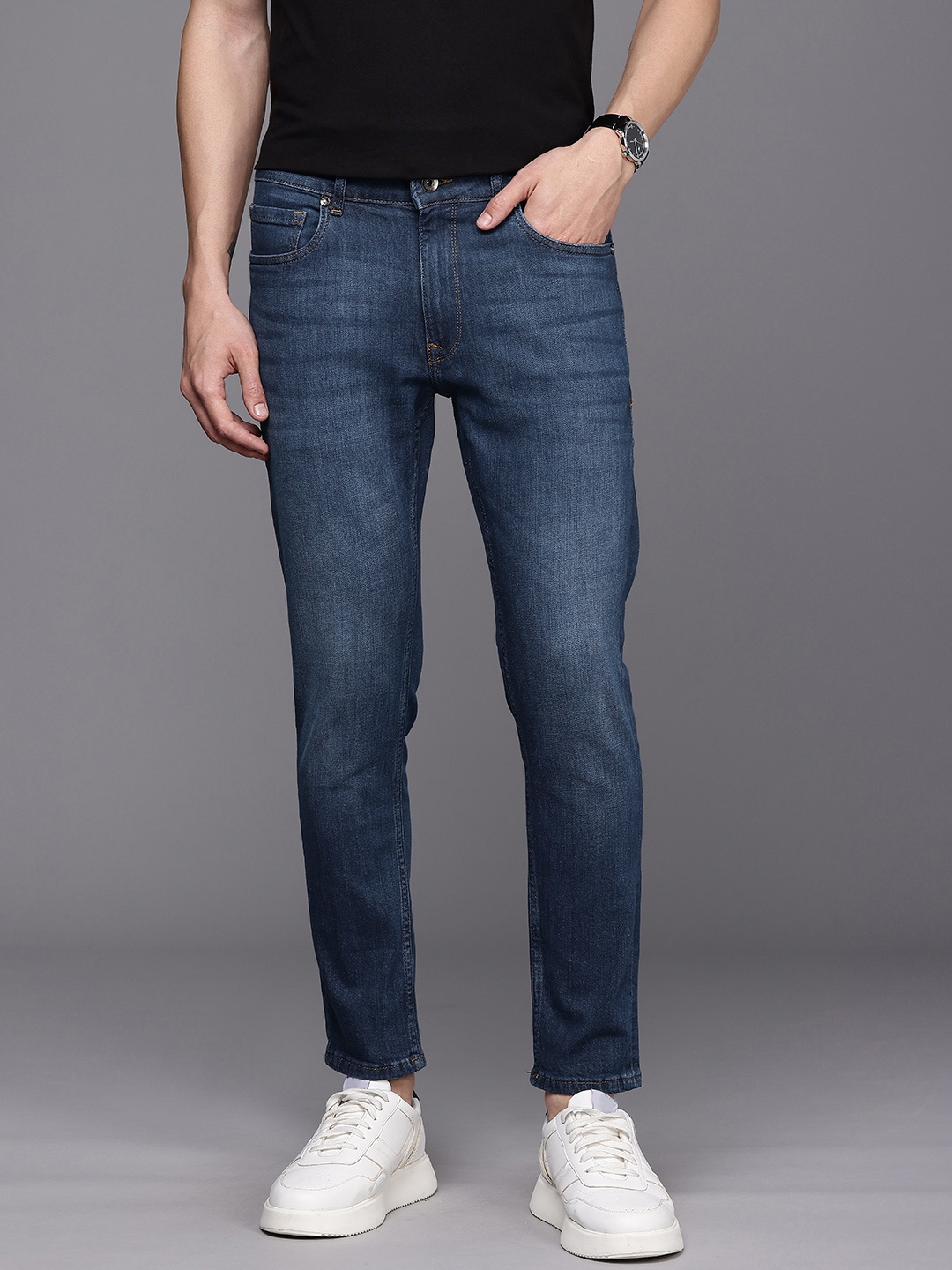 

Louis Philippe Jeans Men Smart Slim Fit Jeans, Navy blue