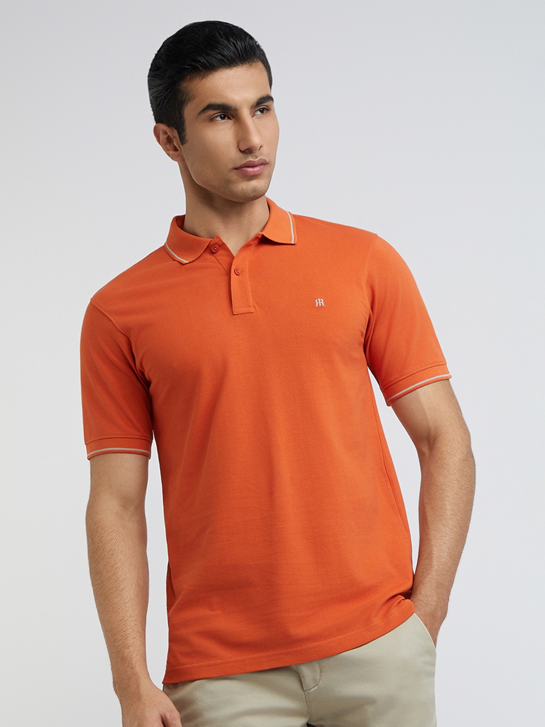 

Raymond Pure Cotton Modern Fit Polo Collar T-shirt, Orange