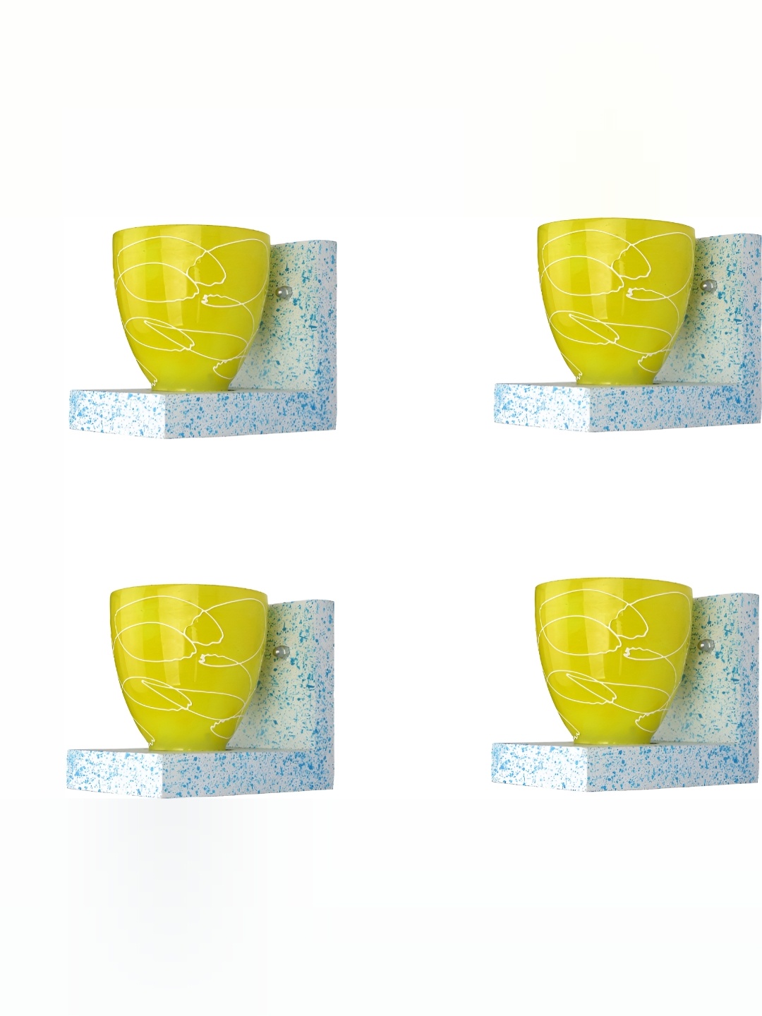 

1ST TIME Yellow & White 4 pieces Glass Contemporary Wall Lamp