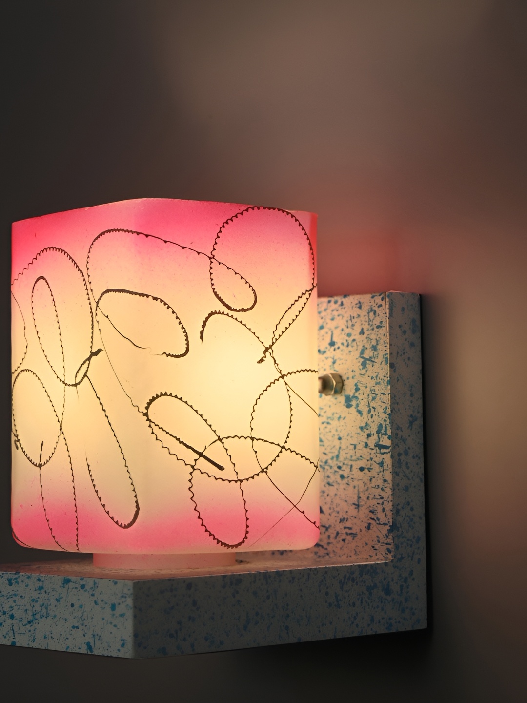 

1ST TIME Pink & White Glass Contemporary Rectangle Shaped Wall Lamp