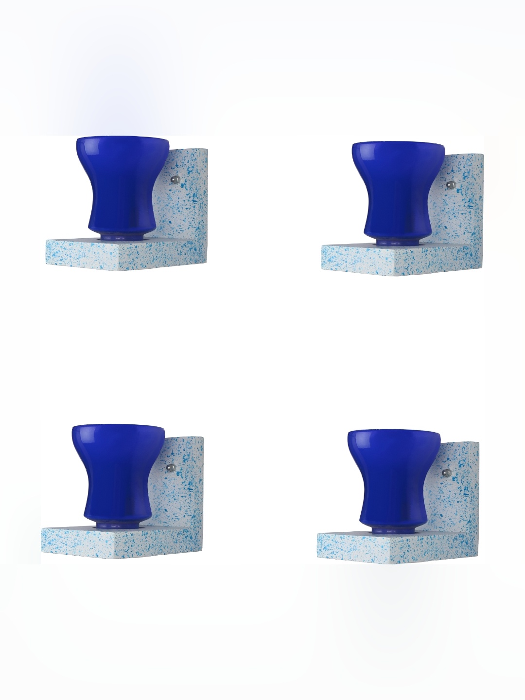 

1ST TIME Blue & White 4 Pieces Glass Traditional Frustum Shaped Wall Lamp