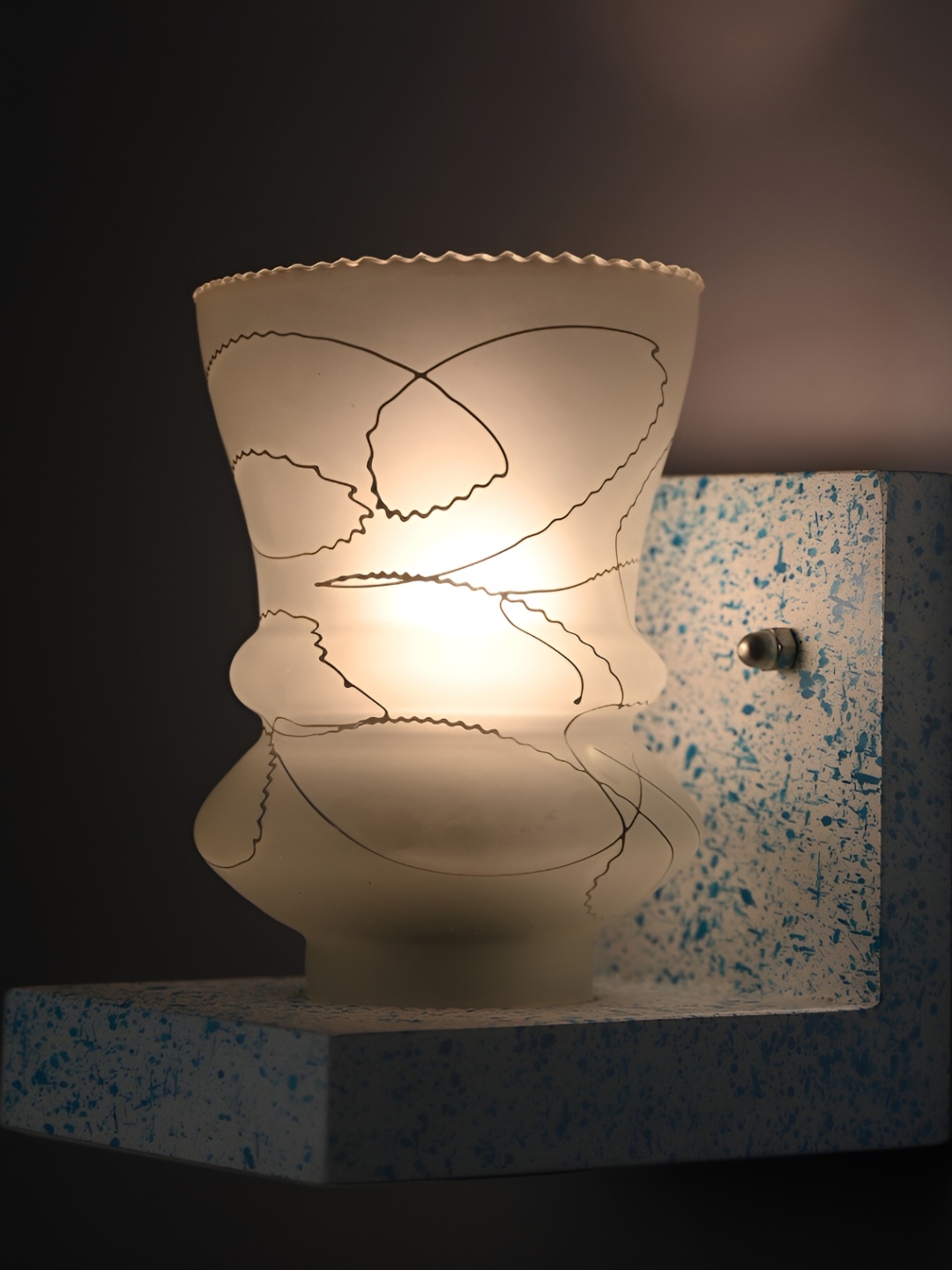 

1ST TIME White & Transparent Glass Printed Contemporary Bell Shaped Wall Lamp