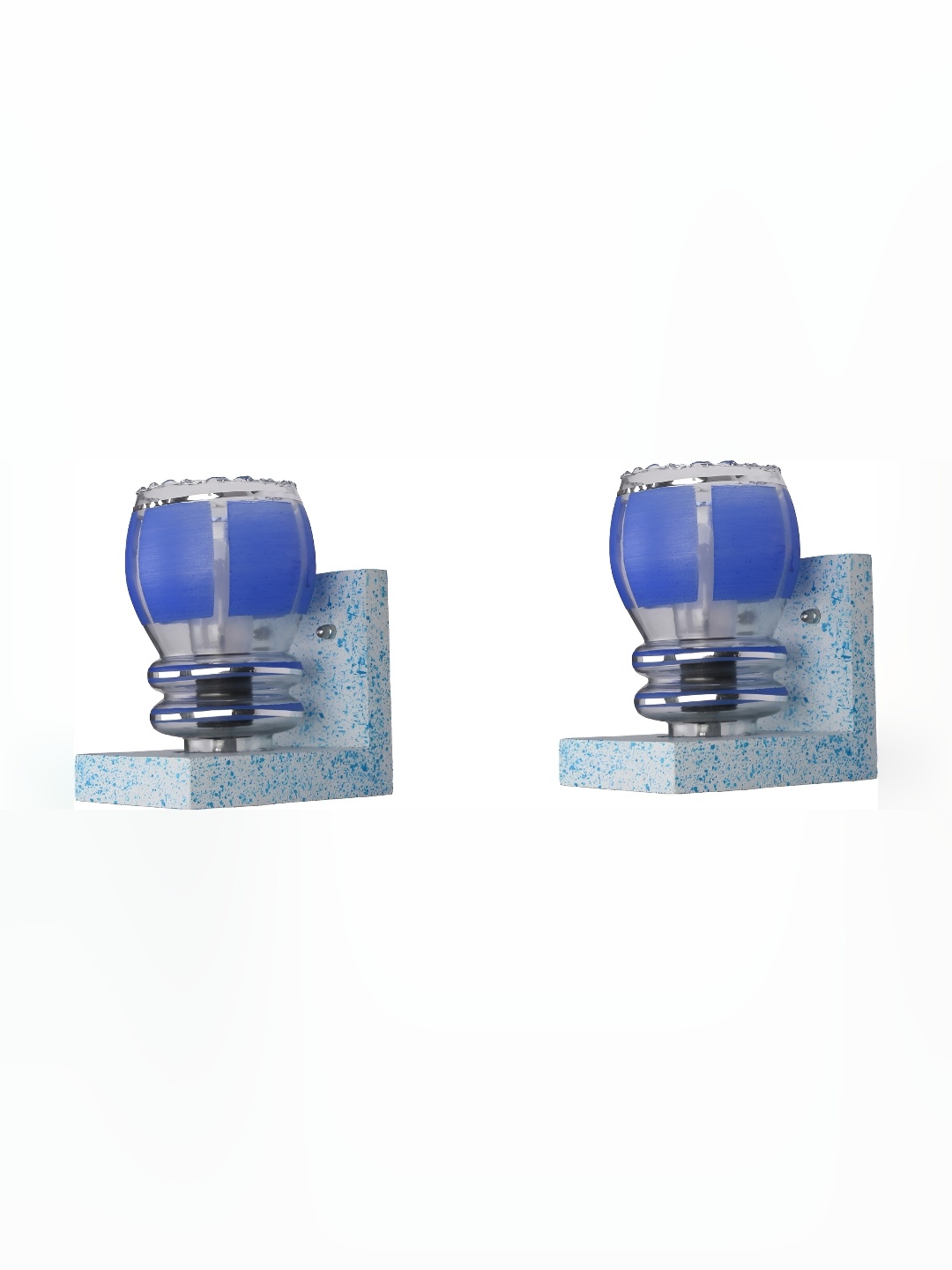 

1ST TIME Blue & White 2 Pieces Colourblocked Glass Traditional Wall Lamp