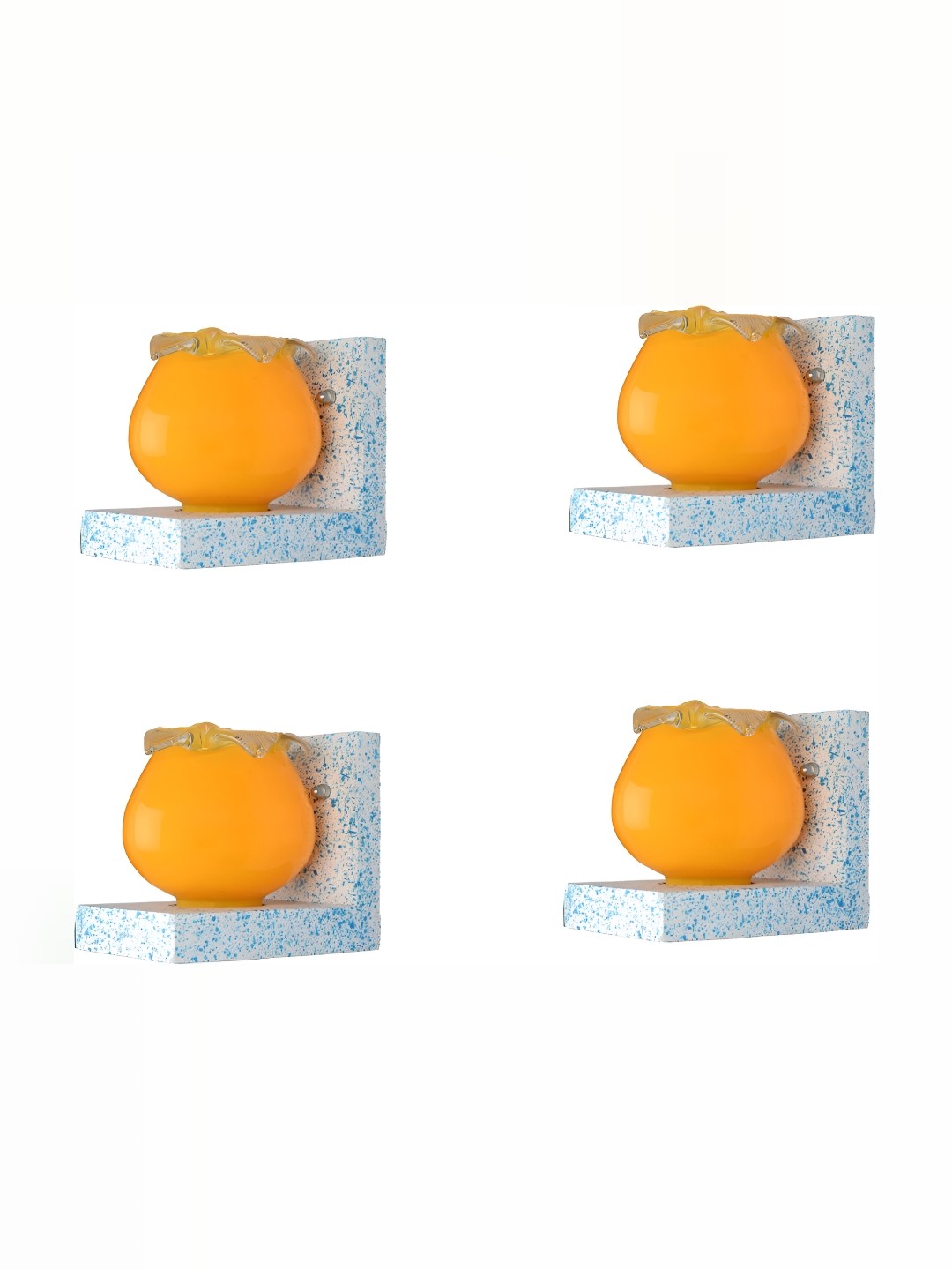 

1ST TIME Yellow 4 pieces Glass Traditional Wall Lamp