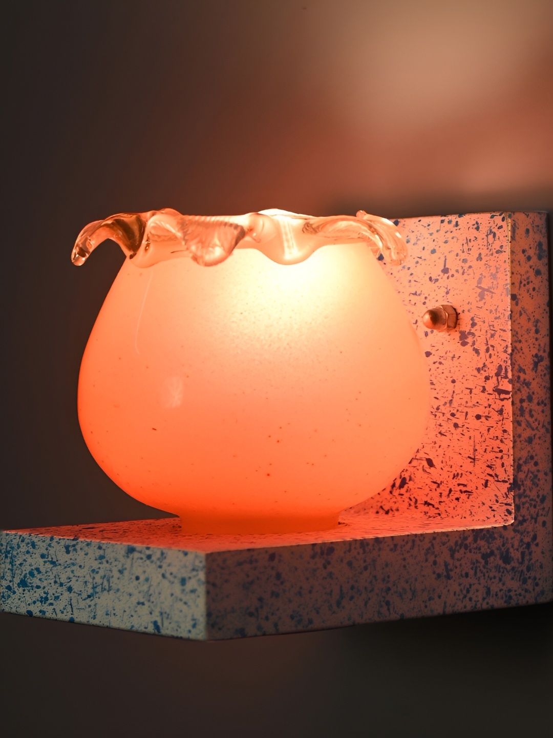 

1ST TIME Orange & Blue Glass Traditional Wall Lamp