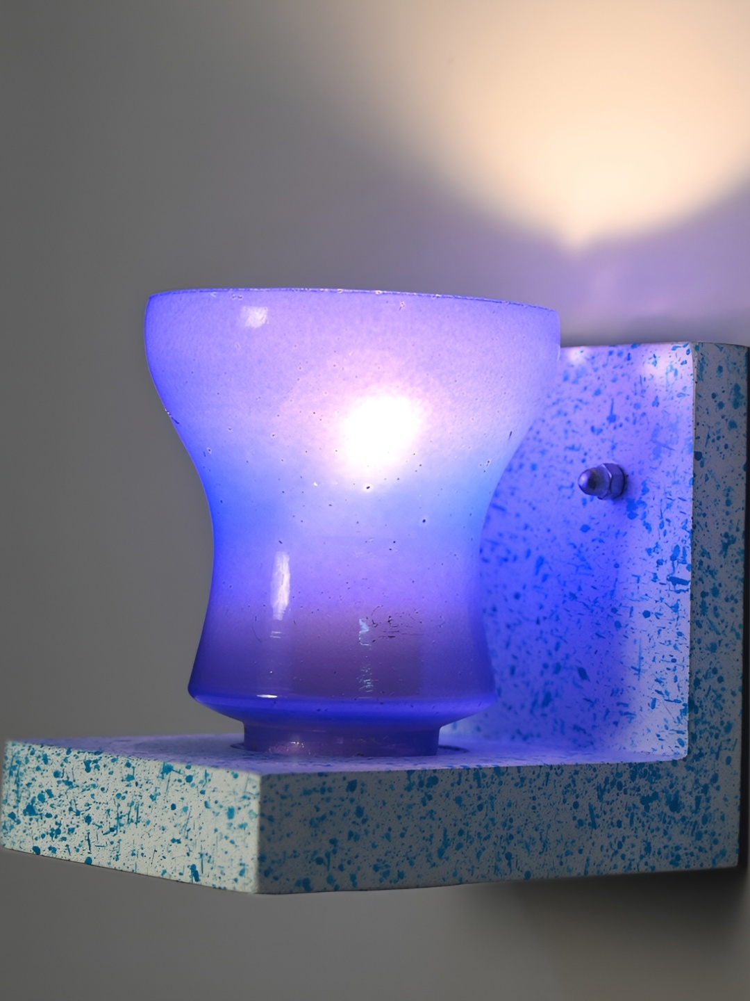 

1ST TIME Blue & White Printed Glass Contemporary Wall Lamp