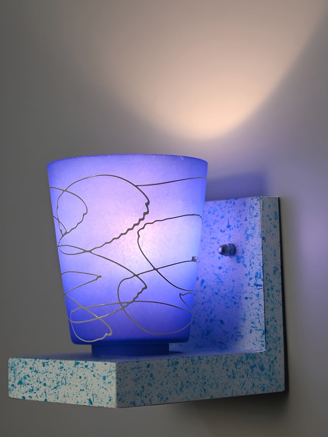 

1ST TIME Blue & White Printed Glass Contemporary Wall Lamp